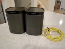 Lot of 2 Sonos Play 1 Black 1st Gen Wireless WIFI Speakers