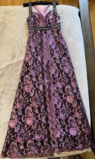 Barely Used Elegant Purple  Pink Lace Evening Gown, Regular S/M Size