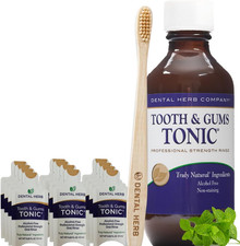 Tooth  Gums Tonic Oral Rinse 18 Oz  12 Mini Packets with Free Bamboo Toothbr