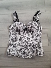 Vintage Ann Summers Limited Edition Voyeur Blush Satin Corset Size 12 Very Rare