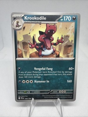 KROOKODILE UNCOMMON - PHANTASMAL FLAMES POKEMON - Unplayed NEW NM!! 066/094