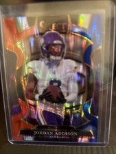 2025 Select Jordan Addison Red & Blue Shock Prizm Concourse Level #65 Vikings