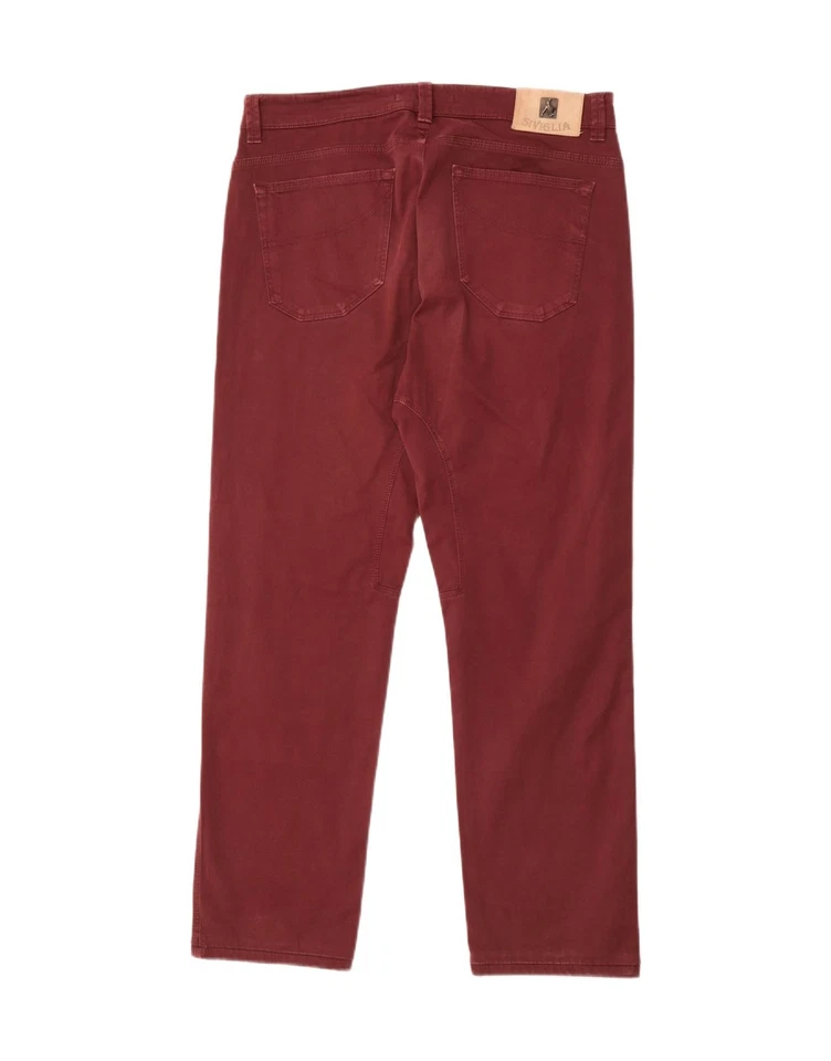 Pantalones de mezclilla rectos SIVIGLIA para hombre W38 L31 algodón borgoña AC01 Foto 4 de 4