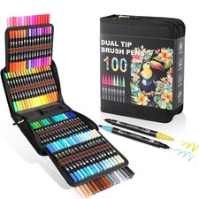 Dual Tip Markers, Brush Art Markers Set with Fine Tip and Brush Tip for Adult...