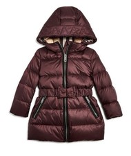 NEW Burberry Girls Consillia Hooded Down Puffer Coat Jacket, Size 18 Months