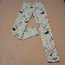 Wonder Nation Girls Size L Jersey Leggings Black White Stretch Straight EUC