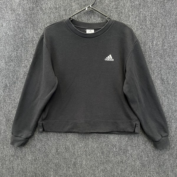 Adidas Essentials Small Logo Fleece Lined Cropped Sweatshirt Womens Black Size S