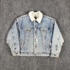 Vintage 1980s Levis Jacket Mens Size XL Sherpa Trucker Denim Made in the USA