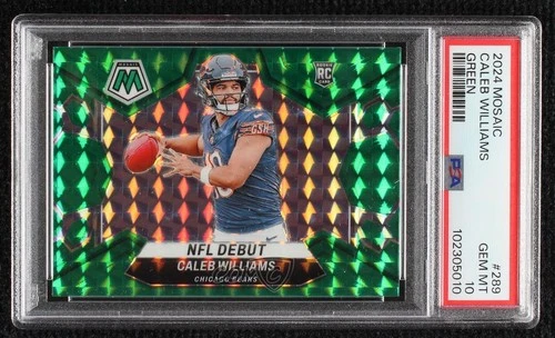 2024 Panini Mosaic NFL Debut Green Prizm Caleb Williams PSA 10 GEM MT Rookie RC