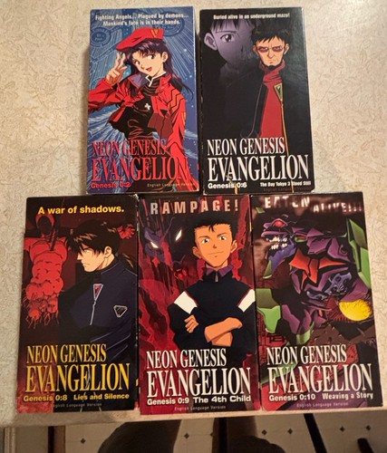 Neon Genesis Evangelion VHS Lot – 5 Volumes – Rare Out-of-Print Pioneer Release