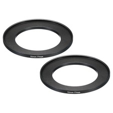 58mm-49mm Metal Step Down Ring, 2Pcs Camera Lens Filter Adapter Ring Black
