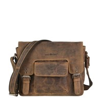 UmhäNgetasche Leder Braun Vintage Herren Ledertasche Tasche Herrentasche Neu