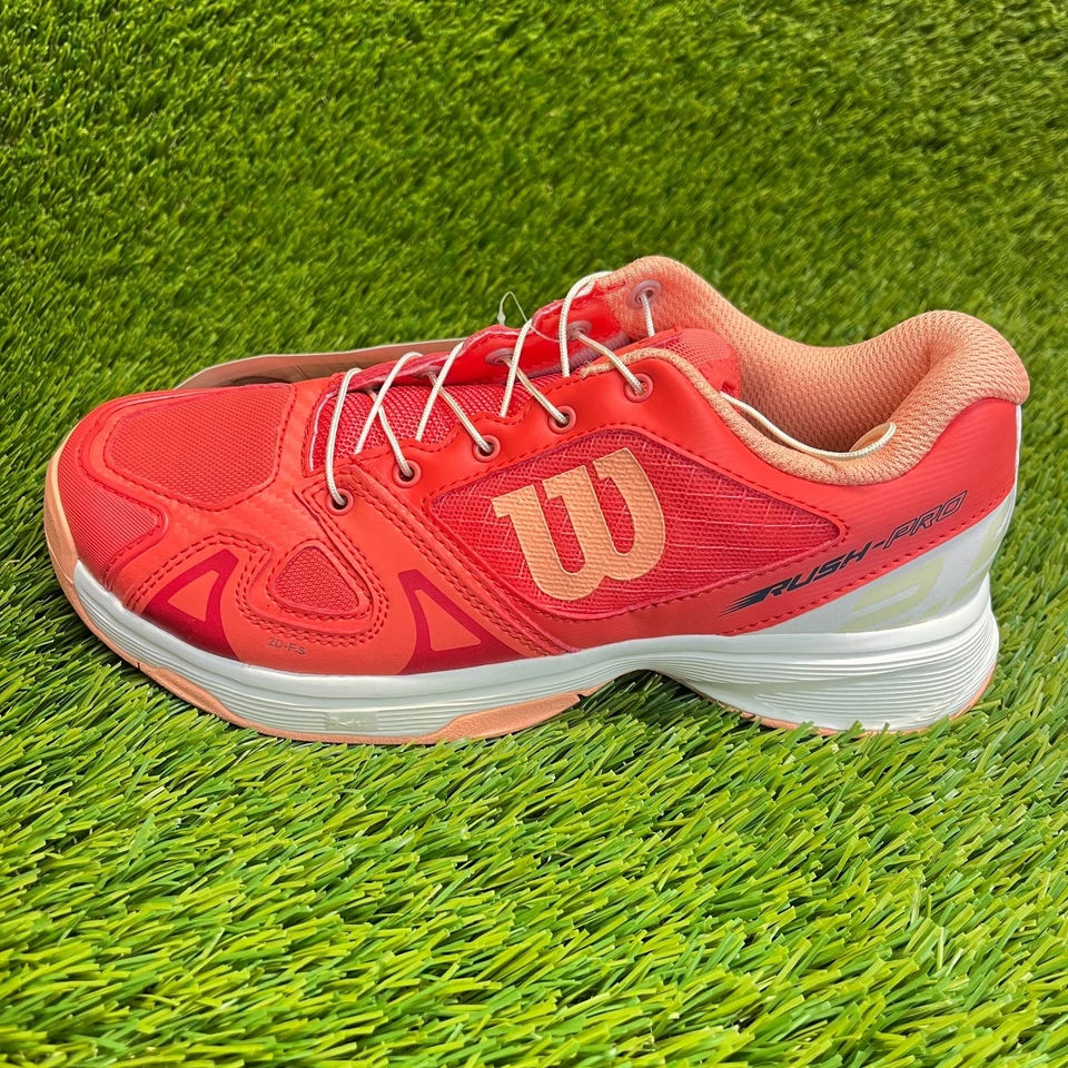 Wilson Rush Pro JR QL Boys Size 4Y Crimson White Athletic Running Shoes Sneakers - Image 3 of 4