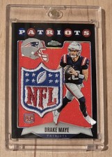 Drake Maye Custom NFL Shield Patch Card 1/1 New England Patriots Rookie Art #/1