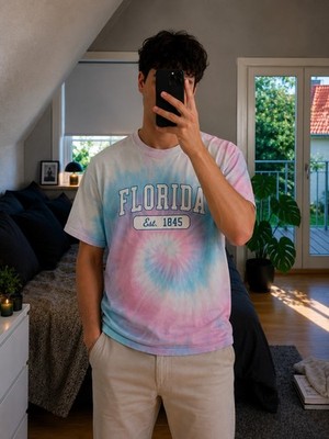 757 VINTAGE RETRO 90'S BATIK OPTIK FLORIDA USA FRESH GRÖẞE L T SHIRT TOP