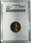 1939 PROOF LINCOLN WHEAT CENT GRADED ANACS PR63RB OLD SOAPBOX HOLDER