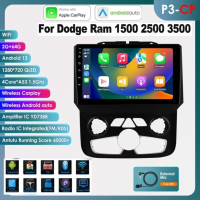 9'' für Dodge RAM 1500 2500 3500 2013-2018 Autoradio GPS Carplay BT SWC 64GB WIFI