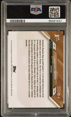 Graded 2024 Topps Now Zaccharie Risacher #D1 Draft Rookie