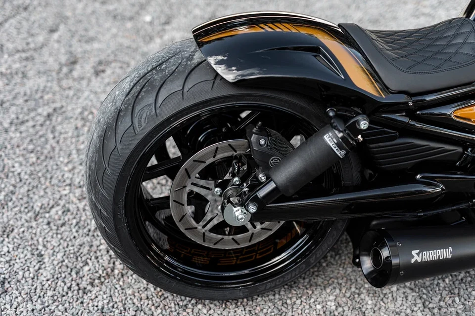 280-300 TIRE V-ROD CUSTOM REAR FENDER 2007-2017 "SHORT OVAL" VRSCDX VRSCF Foto 3 de 4