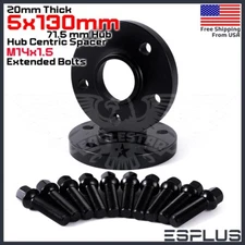 2Pc 20 mm Thick HUB CENTRIC WHEEL SPACER 5X130 CB 71.5mm 14x1.5 FIT Porsche Audi