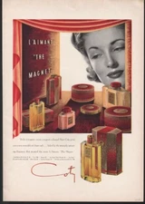 1939 COTY MAGNET PERFUME TOILET WATER BOTTLE BEAUTY POWDER FRAGRANCE BOX  21323