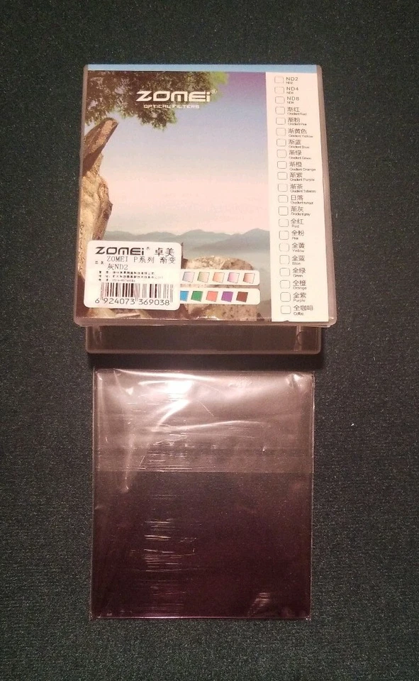 ZOMEi Slim Square ND2 ND4 ND8 ND16 Lens Filter Resin Glass 95 x 85mm Grad Purple - Image 2 of 4