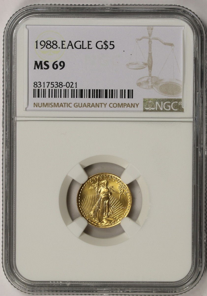 1988 Gold Eagle $5 Tenth-Ounce MS 69 NGC 1/10 oz. | eBay