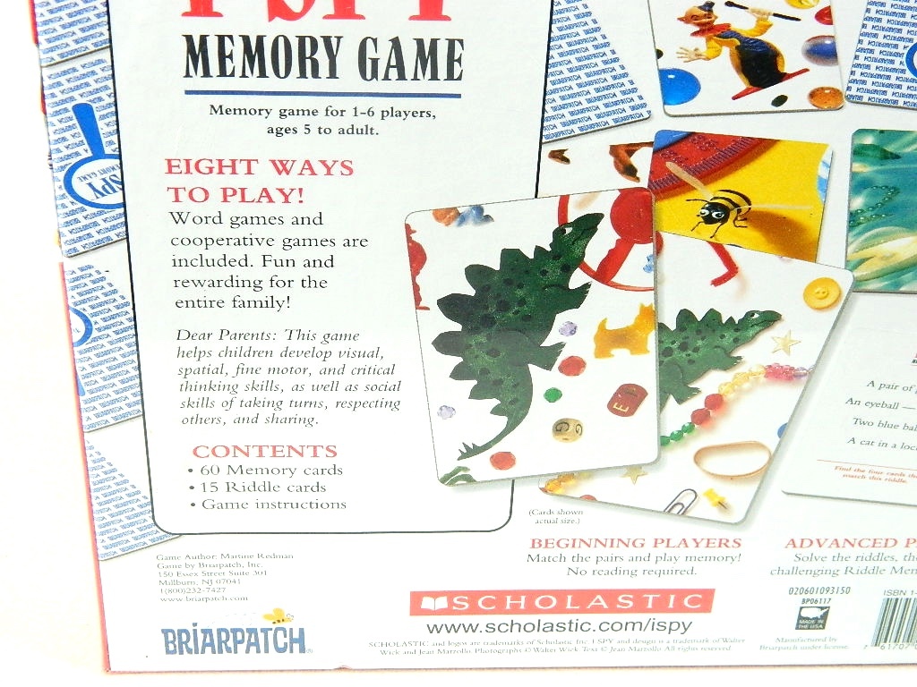 I Spy Memory Game Picture Riddles Scholastic Cards Home School Kids