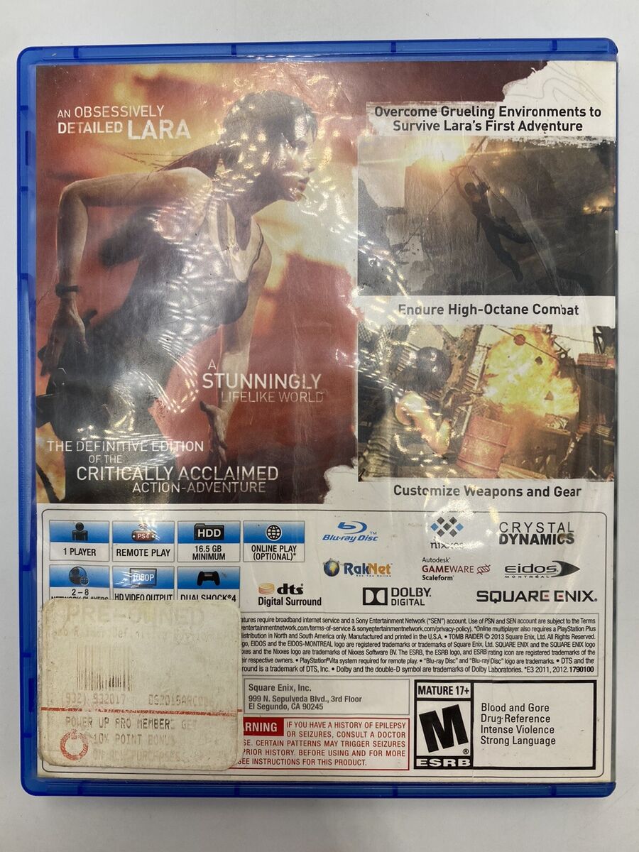Tomb Raider Definitive Edition PlayStation 4 PS4 Works Tomb Raider Definitive Edition PlayStation 4 PS4 Works