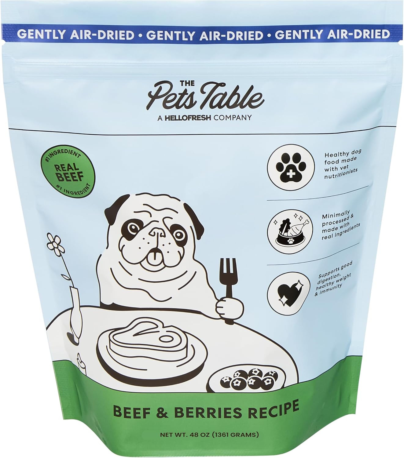 The Pets Table Beef & Berries Grain-Free Air Dried Dog Food,
