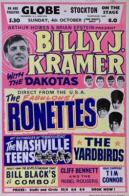 CLIFF BENNETT & REBEL ROUSERS Concert Poster Globe Stockton 1964 30''x20'' reprint