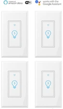Smart Switch WIFI Light Wall Works with Alexa & Google - Smart Home 4 Pack