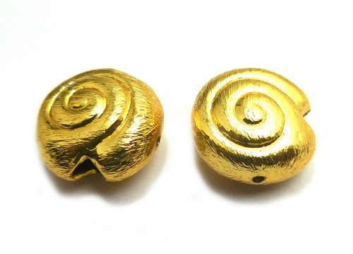 Lot De 20 Perles Espaceurs Ondulés 10x7mm - Plaqué Or 18k - Cuivre - Fait Main Inde