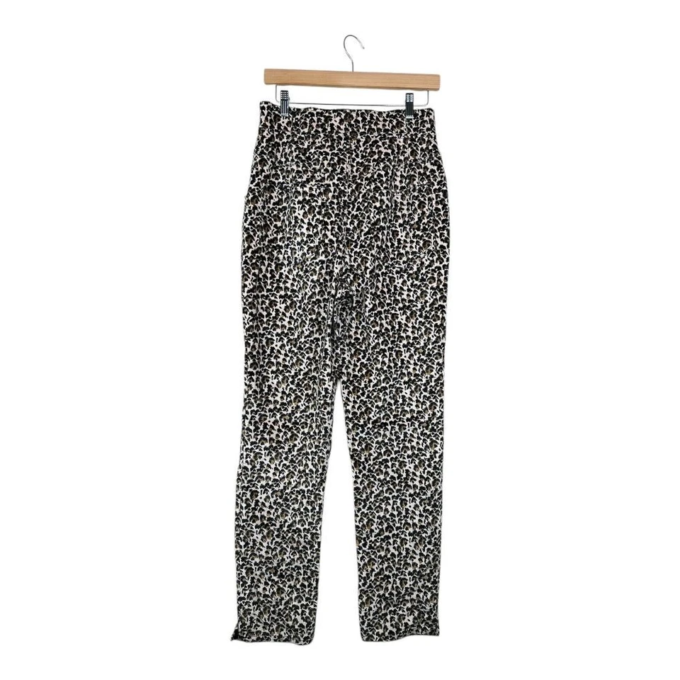 Calça Rebecca Taylor cintura alta estampa animal tamanho 8 marrom/castanho/preto - Imagem 4 de 4