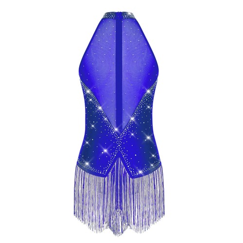 Womens Sparkly Latin Dance Leotard Dress Samba Tango Ballroom Dance Costume - Picture 23 of 140