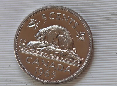 1965 Canada 5 Cents Unc. Small Beads