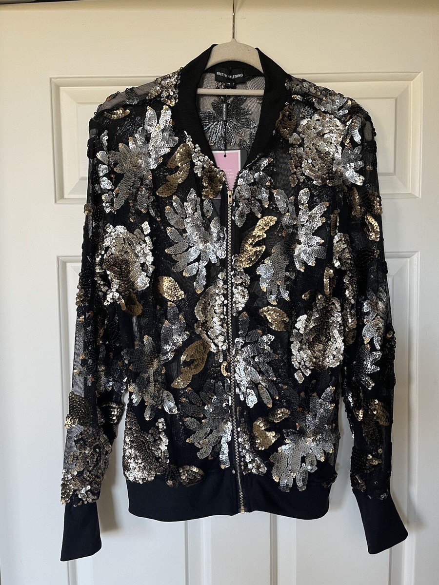 Pretty Little Thing Sequin Jacket Size 10 New UK