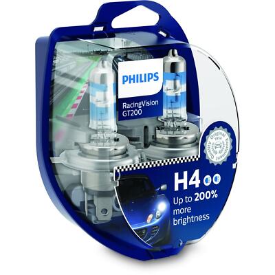 Philips RacingVision GT200 DuoBox H4 Halogen bis zu 200% mehr Licht 60/55W 12V