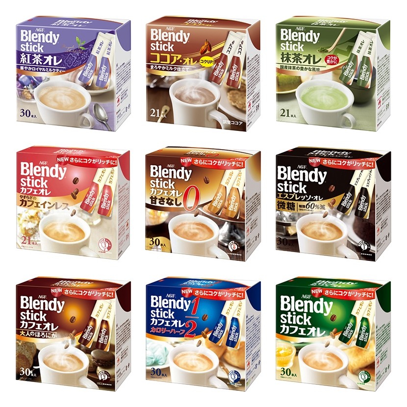 Ajinomoto, Blendy, 21~30 sticks, Instant Coffee, Matcha milk, Tea