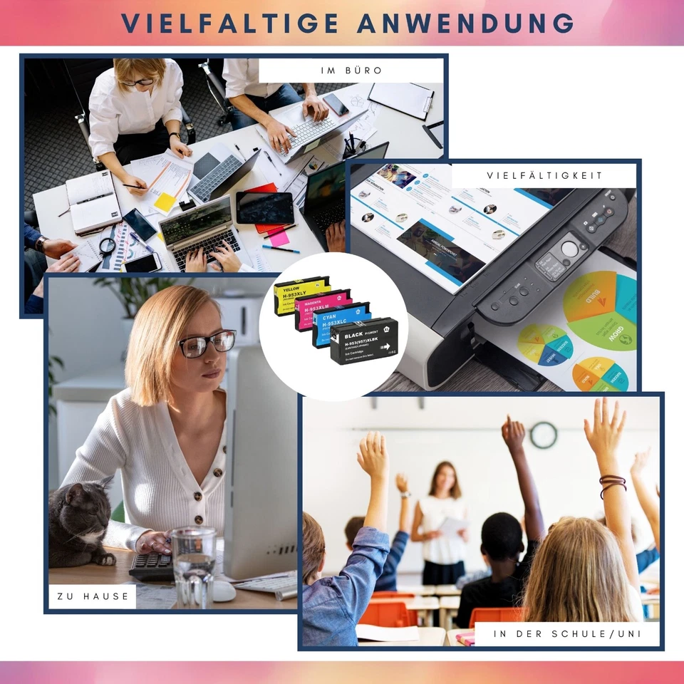 Patronen für HP 953 XL Officejet Pro 8715 8710 7740WF 8725 8210 8720 8730 7720 - Bild 3 von 4