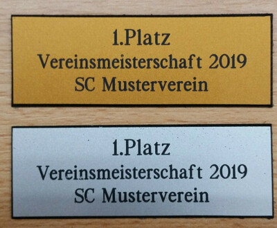 Pokal-Schilder, Schild (Pokale, Trophäe) Gravurschild, Pokalschild, Gravur