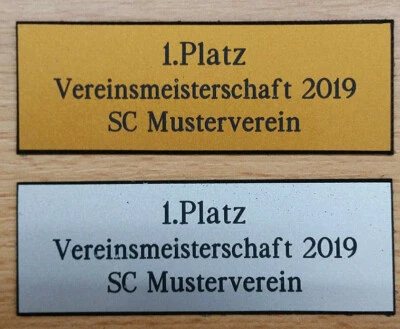 MARKENLOS Pokal-Schild, Schilder (Pokale, Trophäe) Gravurschilder, Pokalschild, Gravur