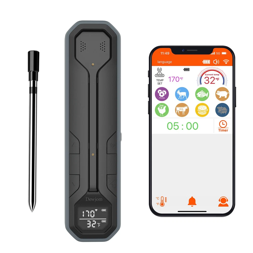 Wireless Meat Thermometer – Digital Cooking Thermometer with Wireless Probe – –