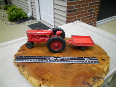 Vintage 1950s Die cast Metal Toy Hubley or Slik Tractor Trailer Set