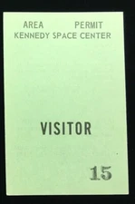 KSC ISSUED OBSOLETE VINTAGE VISITOR GREEN BADGE CHARLES BUCKLEY BACK 
