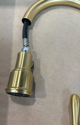 Kohler Artefakte Einhand-Spültischarmatur – Gebürstetes Messing, Hochbogen, 1,5 GPM, Mit Temperaturspeicher