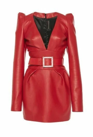 Red Leather Dresses for Women for sale - eBay
