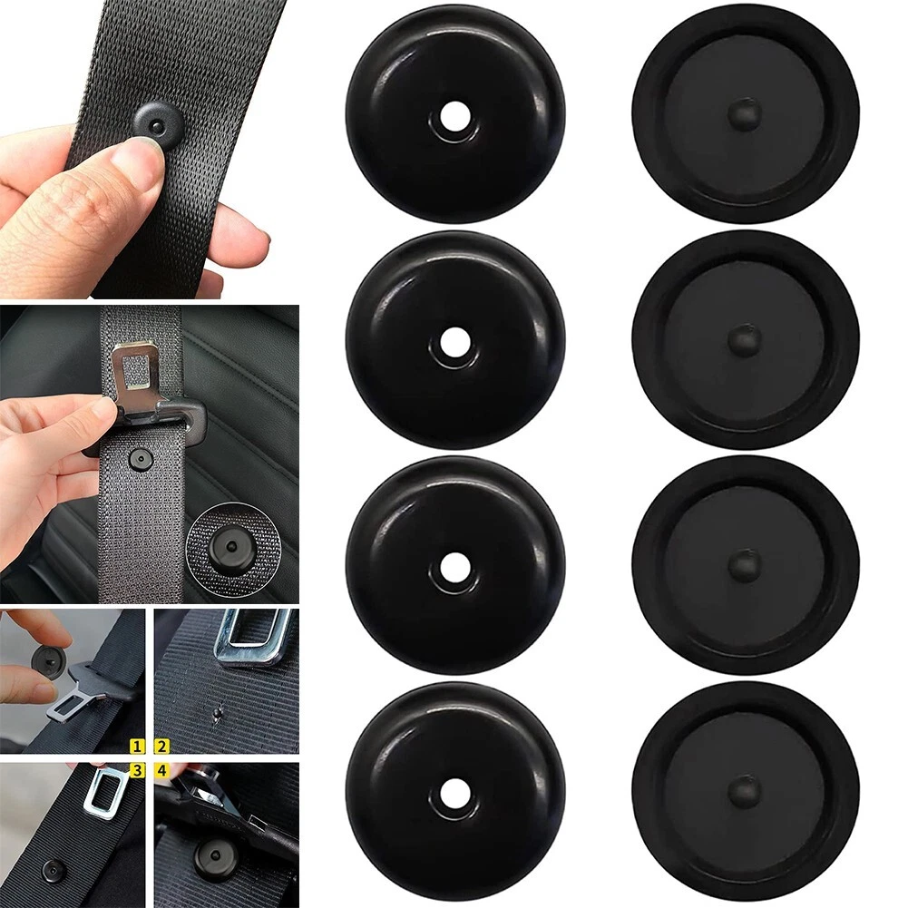 Seat belt sale button stop black
