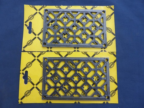 2 Grilles fonte rectangulaires aération ventilation 16x10 cm neuf