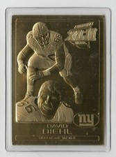 David Diehl 2008 Danbury Mint Super Bowl XL11 Giants 22kt Gold Card  